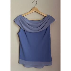 VINTAGE JOSEPH RIBKOFF Women's Cut Lavender Cowl Neck Wide Leg Pant Suit Size 10